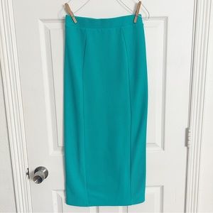 Vero Moda | Turquoise Pencil Midi Skirt Ribbed